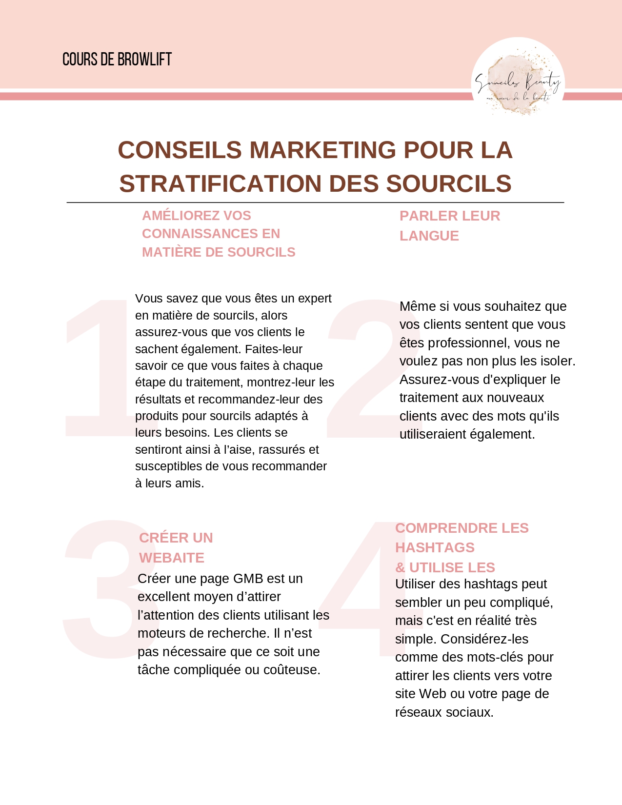 Extrait du livret de formation Browlift page 29